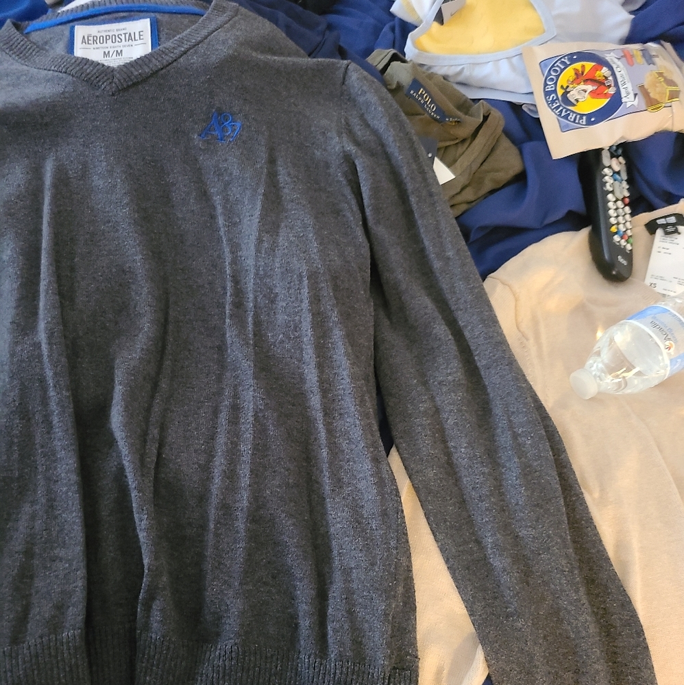 Aeropostale v neck sweater charcoal